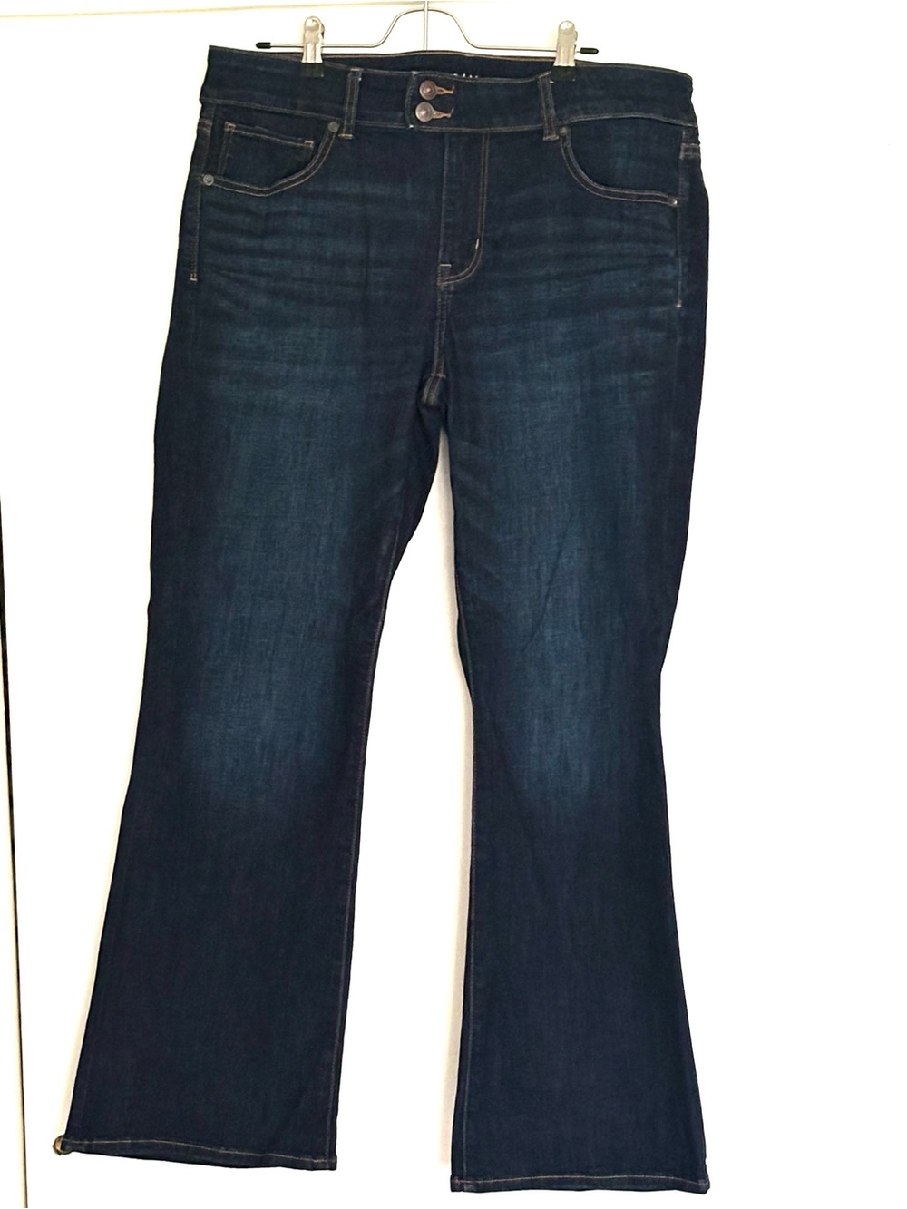 American Eagle Kick Boot Jeans 16 Short Next Level Stretch Dark Wash High Rise